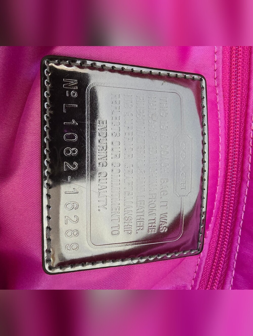 Coach Poppy 16289 Sweetheart Pink Lurex Signature Glam Tote Y2K - Picture 10 of 12